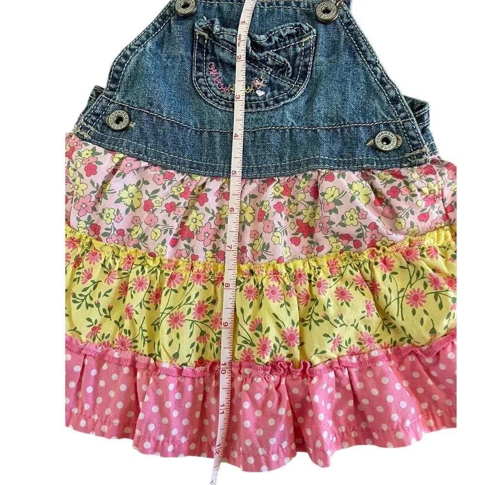 Carter’s Baby Girl Denim & Floral Tiered Ruffle Jumper Dress 9M